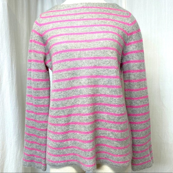 360 Cashmere Faye Gray & Pink Striped Sweater Med - Picture 2 of 9